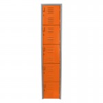 Locker metálico dual grande - 5 puertas naranja